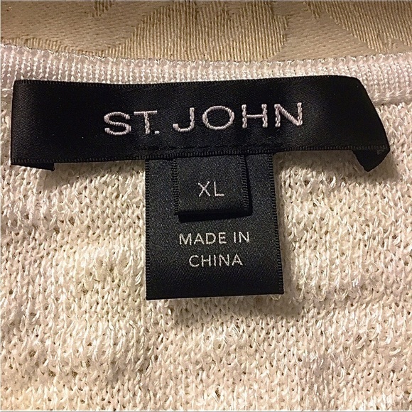 St. John Figure Flattering White 2 piece Woven Sweater Set in Medium - Picture 7 of 11